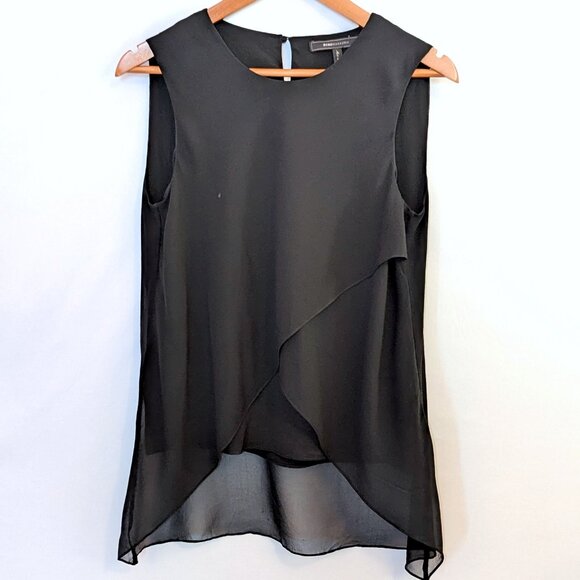 BCBGMAXAZRIA | 100% Silk Lorielle Sleeveless Blouse Top in Black | Size Small - Picture 4 of 11